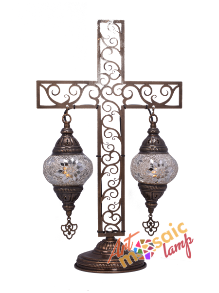 Cross Double Glass Mosaic Lamp 10322-6 Cross Double Glass Mosaic Lamp 10322