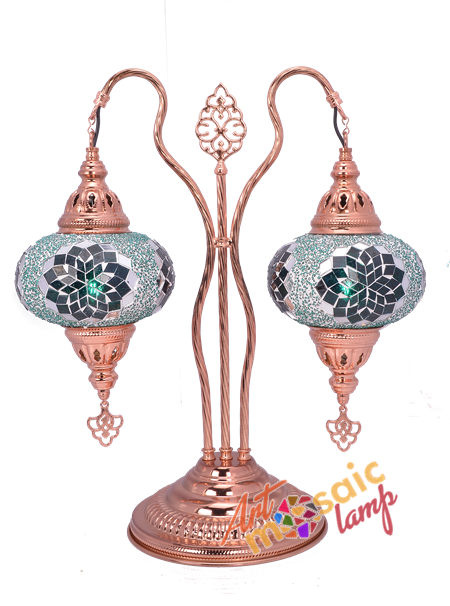 Double Swan Neck Ross Mosaic Lamp 17320-R-4 Double Swan Neck Ross Mosaic Lamp 17320-R