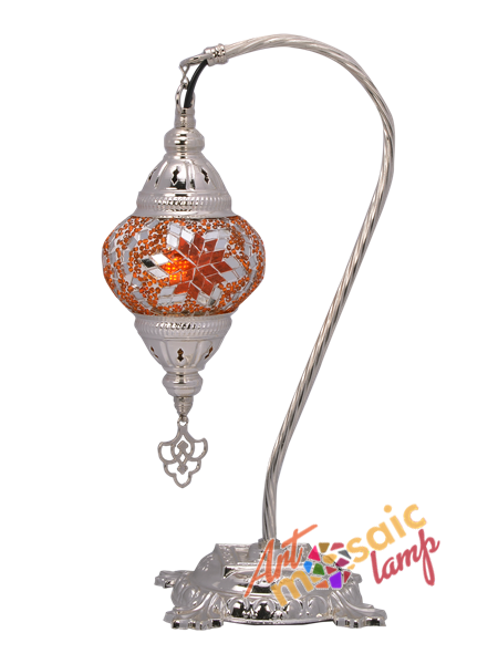 Silver Camel Neck Mosaic Lamp 10303-S-8 Silver Camel Neck Mosaic Lamp 10303-S