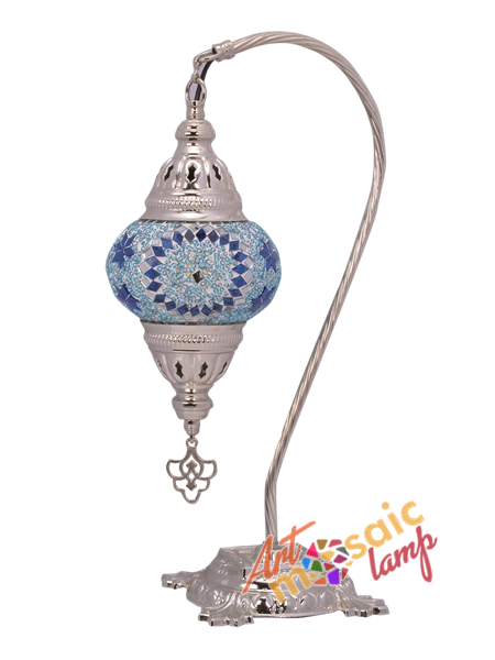 Silver Camel Neck Mosaic Lamp 13303-S- Silver Camel Neck Mosaic Lamp 13303-S