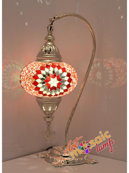 Silver Camel Neck Mosaic Lamp 17303-S-1 Silver Camel Neck Mosaic Lamp 17303-S