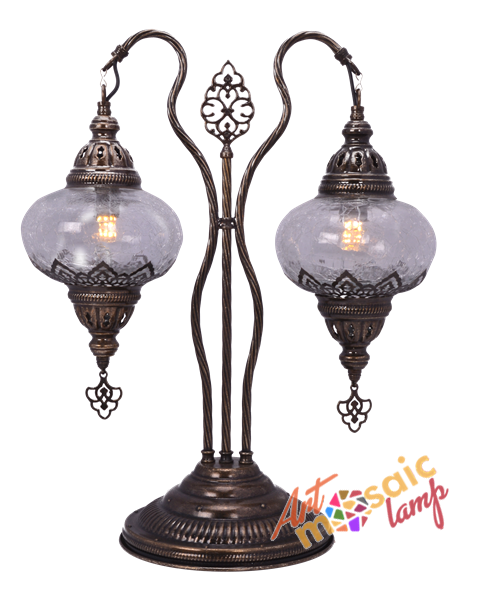 Swan Neck Double Glass Ottoman Lamp 1724-2 Swan Neck Double Glass Ottoman Lamp 1724