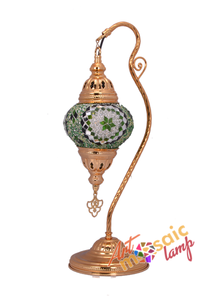 Swan Neck Gold Mosaic Lamp 13305-G-5 Swan Neck Gold Mosaic Lamp 13305-G