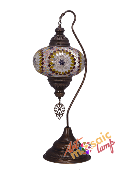 Swan Neck Gold Mosaic Lamp 24301-5 Swan Neck Gold Mosaic Lamp 24301