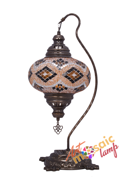 Swan Neck Gold Mosaic Lamp 24303-4 Swan Neck Gold Mosaic Lamp 24303