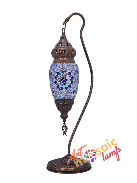 Swan Neck Night Lighthouse Mosaic Lamp 19300-4 Swan Neck Night Lighthouse Mosaic Lamp 19300