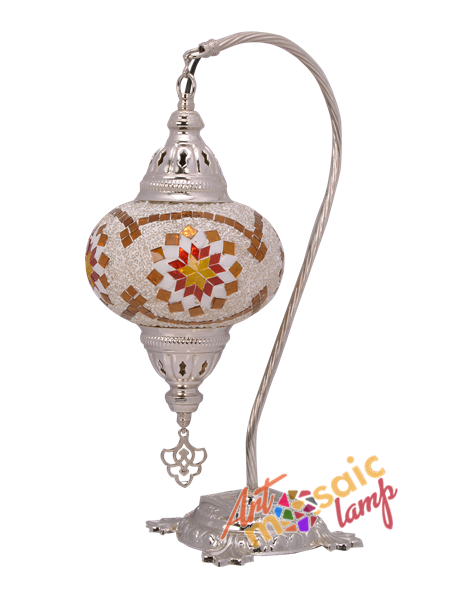 White Camel Neck Mosaic Lamp 17303-S-3 White Camel Neck Mosaic Lamp 17303-S