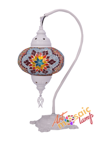 White Camel Neck Mosaic Lamp 17303-W-2 White Camel Neck Mosaic Lamp 17303-W