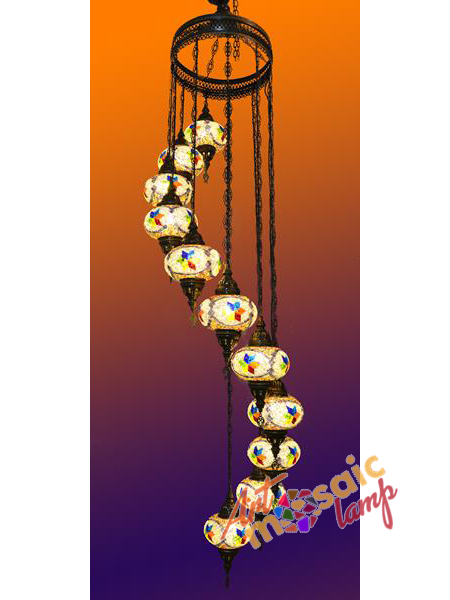 Mosaic Spiral Chandelier 17011-SA-1 Mosaic Spiral Chandelier 17011-SA