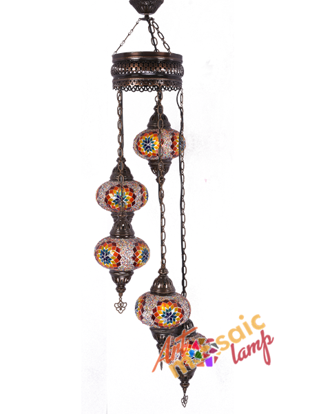 Mosaic Spiral Chandelier 17105-SA-2 Mosaic Spiral Chandelier 17105-SA