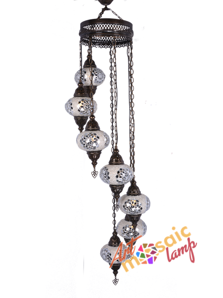 Mosaic Spiral Chandelier 17107-SA-2 Mosaic Spiral Chandelier 17107-SA