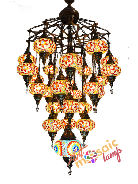 Palace Mosaic Chandeliers 17124+1-XL-2 Palace Mosaic Chandeliers 17124+1-XL